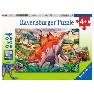 Ravensburger - Casse-tête Mammouths et dinosaures 2 X 24 pièces