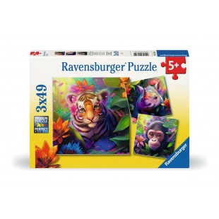 Ravensburger - Casse-tête Les bébés de la jungle 3 x 49 pièces