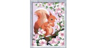 CreArt - Peinture par numéros Écureuil du printemps scintillant