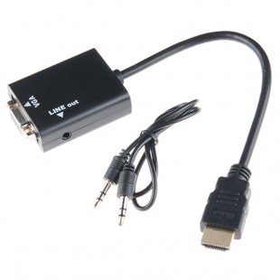 Adaptateur HDMI Mâle à VGA Mâle avec câble audio 3,5mm