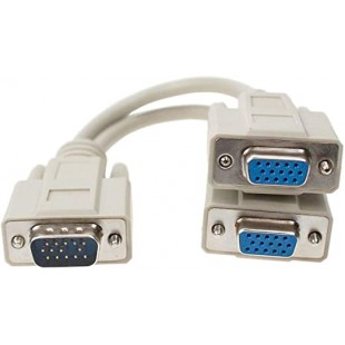 Câble répartiteur d'écran VGA Mâle à 2x Femelle 6 pouces (0.15m) BlueDiamond